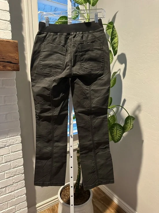 Flamingals Solid Stitch Detail Drawstring Mid Rise Straight Leg Cargo XS NWT - Picture 8 of 8